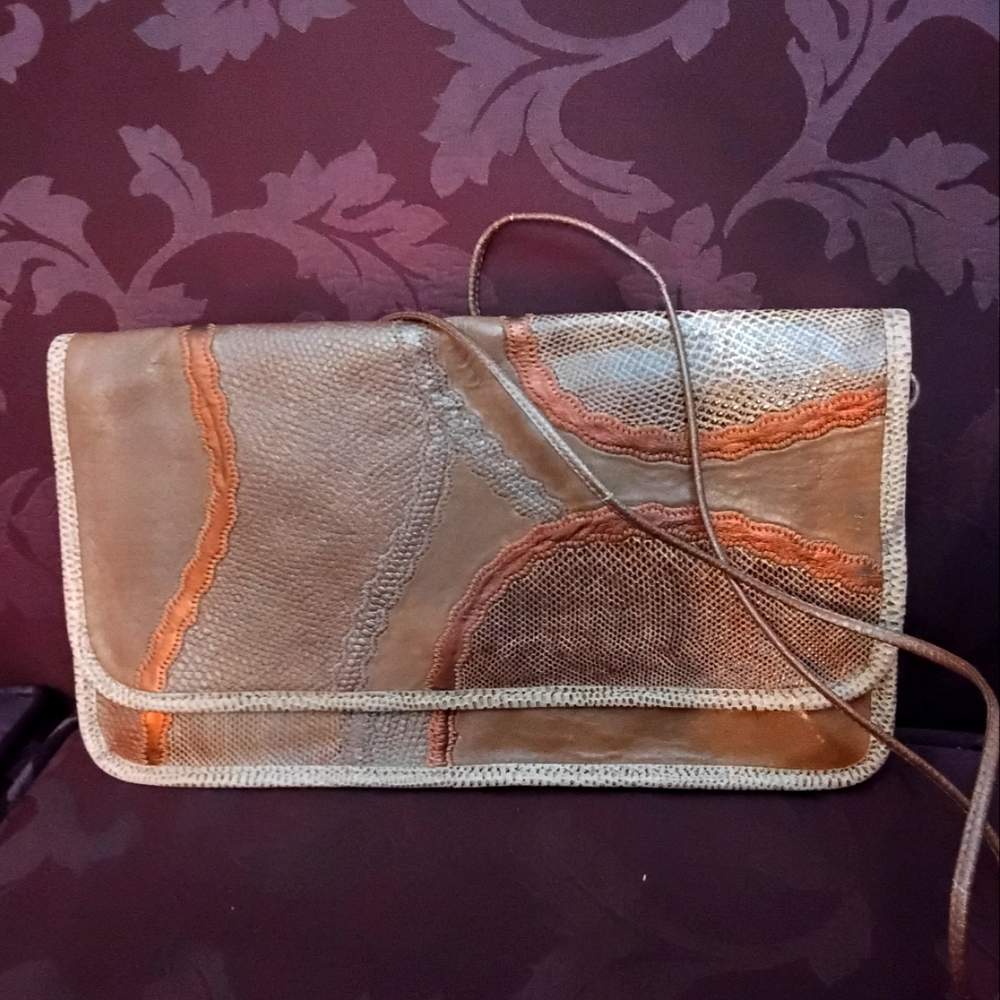 Carlos Falchi Metallic Textured Clutch